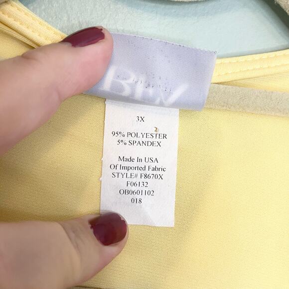 Vintage BFA Classics Yellow Open Front Shrug Cardi Size 3X - Picture 5 of 7